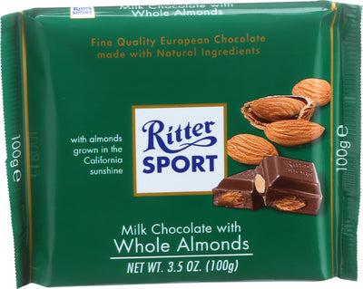 RITTER SPORT with Whole Almonds Milk Chocolate 99g