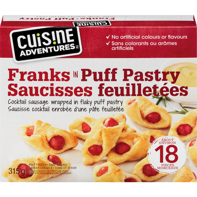 Cuisine Adventures Franks In Puff Pastry, 315 g, 18 ct