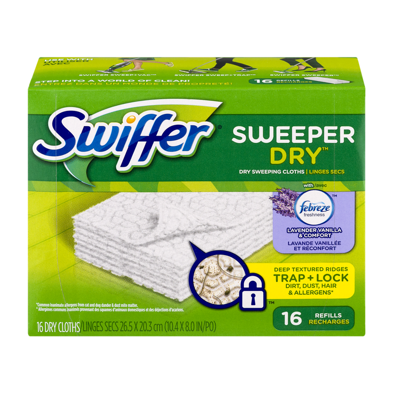 Swiffer Sweeper Lavender Vanilla & Comfort Dry Sweeper Refills, 16 ct