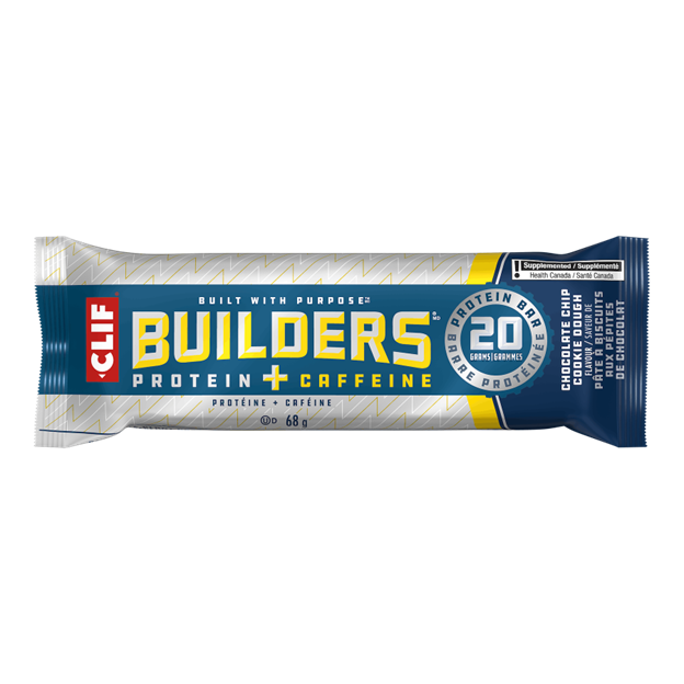 Clif Builder's Protein + Caffeine Chocolate Chip Cookie Dough Protein Bar, 68 g