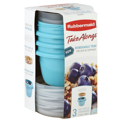 RUBBERMAID Take Alongs Removable Tray Lids Trays, & Containers 3 Pack