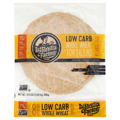 LA TORTILLA FACTORY Whole Wheat Tortillas 496g