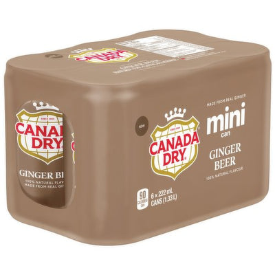 Canada Dry Mini Can Ginger Beer, 222 ml, 6 ct