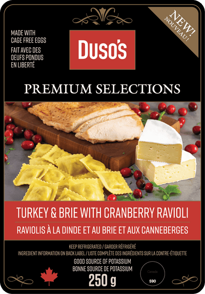 Dusos Turkey Brie With Cranberry Ravioli, 250 g