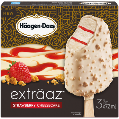 Haagen-Dazs Extraaz Strawberry Cheesecake Ice Cream Bars, 3 ct
