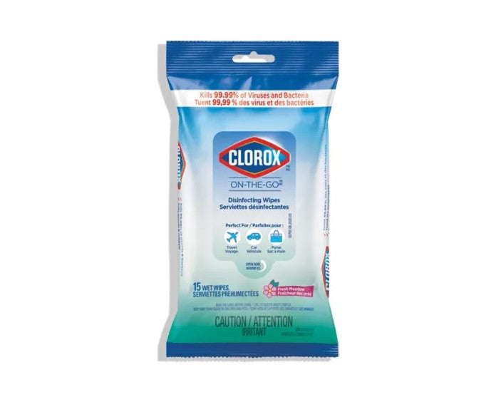 Clorox On The Go Disinfecting Wipes, 15 ct