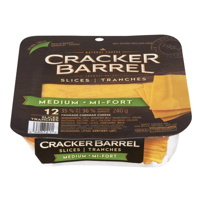 CRACKER BARREL Medium Cheddar Slices 240g