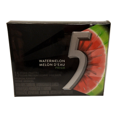 5 Watermelon Sugar-Free Gum 15 Pieces
