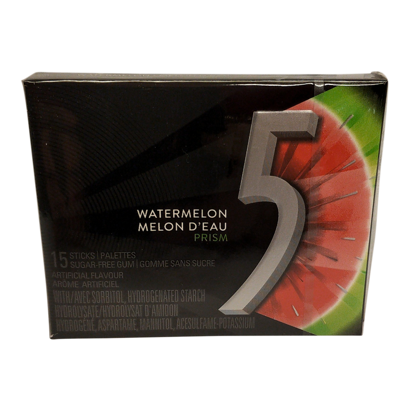 5 Watermelon Sugar-Free Gum 15 Pieces