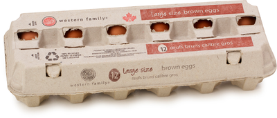 Western Family Large Brown Eggs, 12 ct