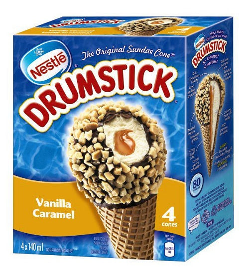 Nestle Drumstick Vanilla Caramel Cone, 4 ct