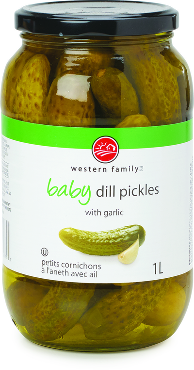 WESTERN FAMILY Baby Dill Pickles With Garlic 1L