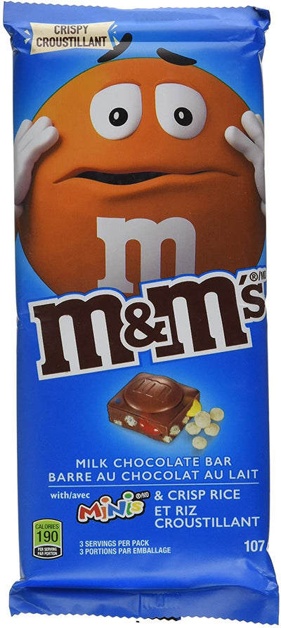 M&M's Crisp Rice & Mini Candies Milk Chocolate Bar, 107 g
