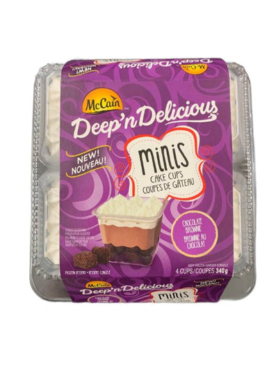 McCain Deep'n Delicious Minis Cake Cups Chocolate Brownie, 340 g, 4 ct