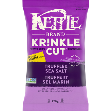 Kettle Brand Krinkle Cut Truffle & Sea Salt Potato Chips, 220 g