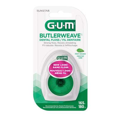 Gum Mint Waxed Butlerweave Dental Floss, 165 m