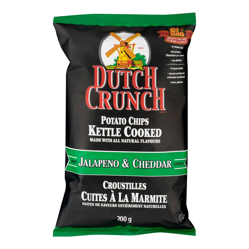 Dutch Crunch Jalapeno & Cheddar Kettle Cooked Potato Chips, 200 g