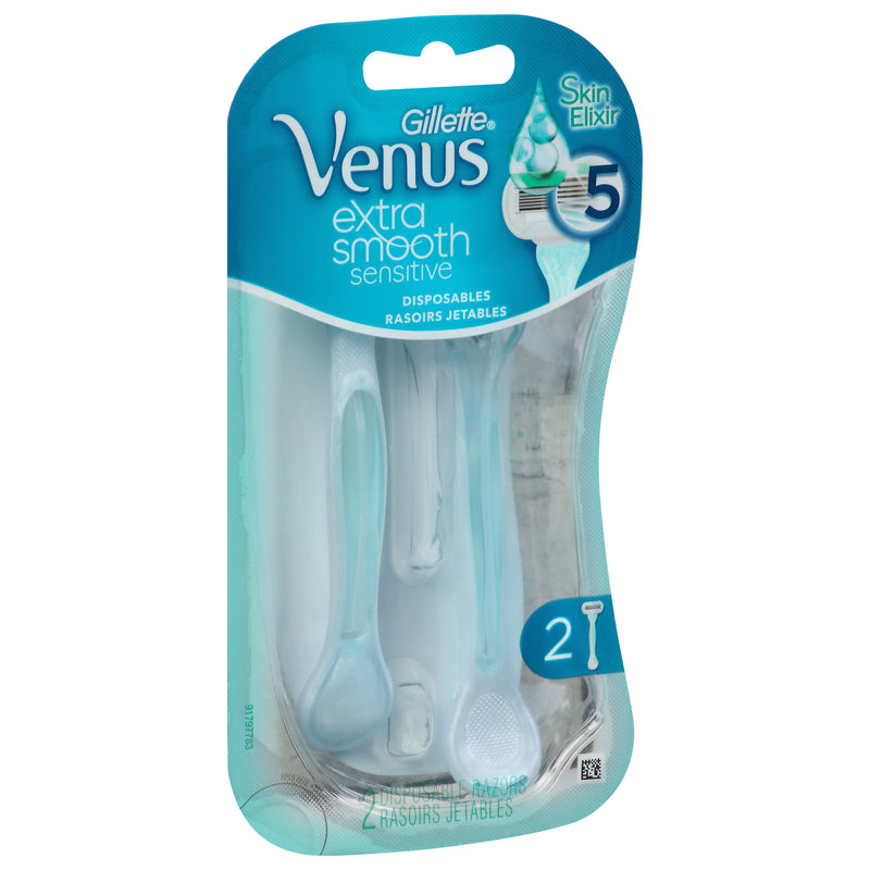 Gillette Disposables Extra Smooth Sensitive Razors, 2 razors