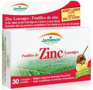 JAMIESON Zinc Lozenges Honey Lemon 30's
