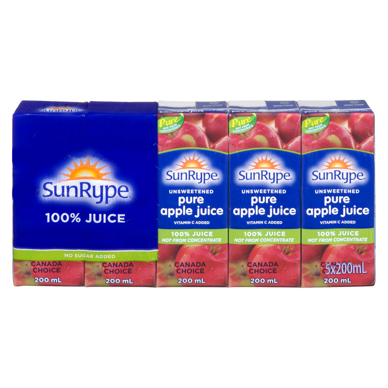 SUNRYPE Unsweetened Pure Apple Juice 200ml 5 Pack