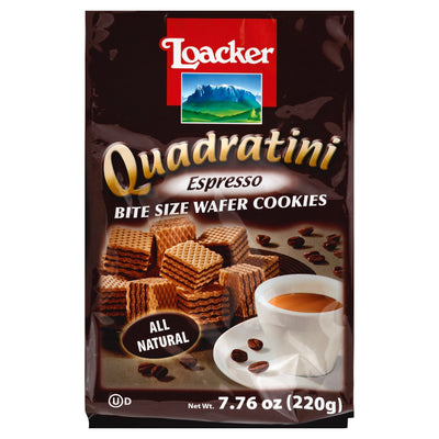 LOACKER Quadratini Espresso Wafer Cookies, 220 g