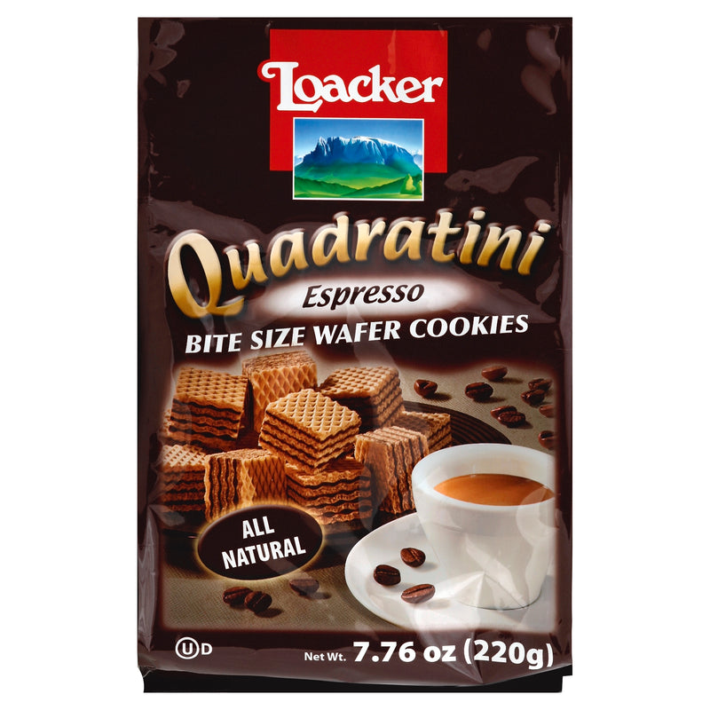 LOACKER Quadratini Espresso Wafer Cookies, 220 g