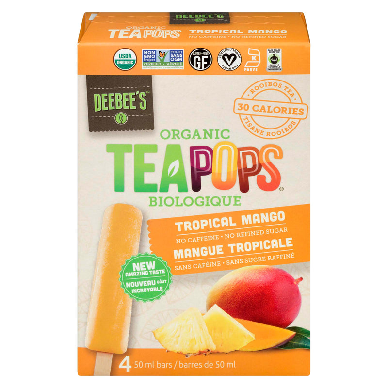 DEEBEE'S Tea Pops Tropical Mango Bars Multipack 4 x 50mL