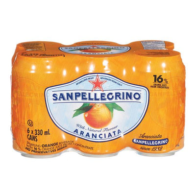 SANPELLEGRINO Aranciata Soda 330ml 6 Pack