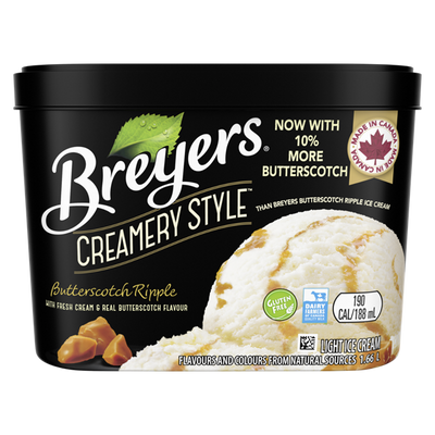Breyers Creamery Style Butterscotch Ripple Ice Cream, 1. 66 l