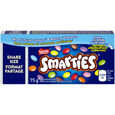 Smarties Share Size Candy Coated Milk Chocolate, 75 g