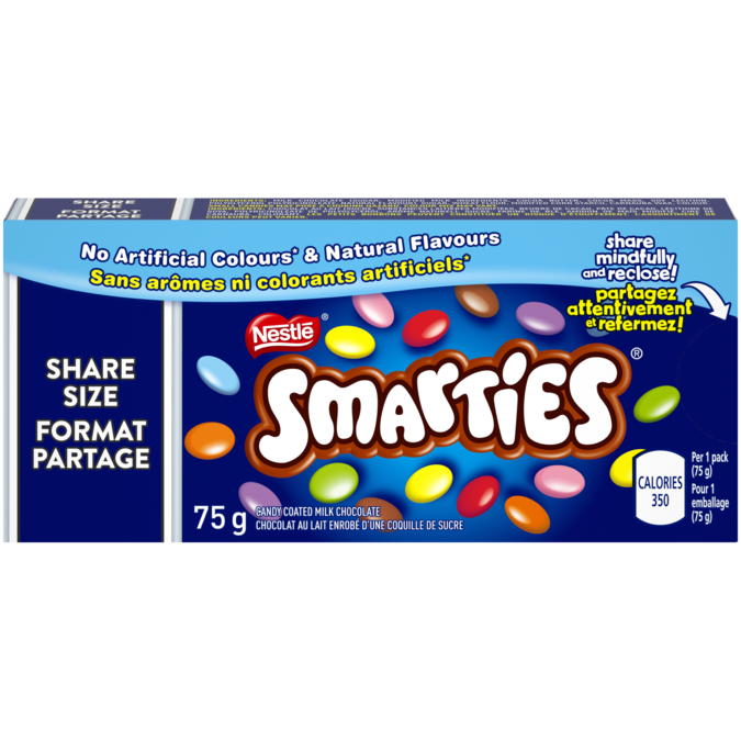 Smarties Share Size Candy Coated Milk Chocolate, 75 g