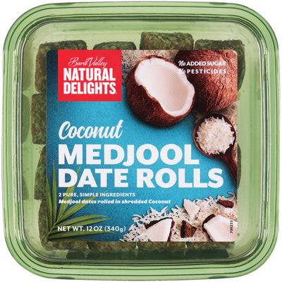 NATURAL DELIGHTS Coconut Date Rolls 340g