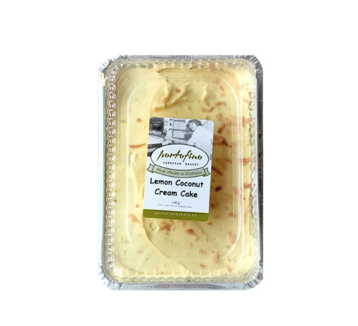 Portofino European Bakery Lemon Coconut Cream Cake, 630 g