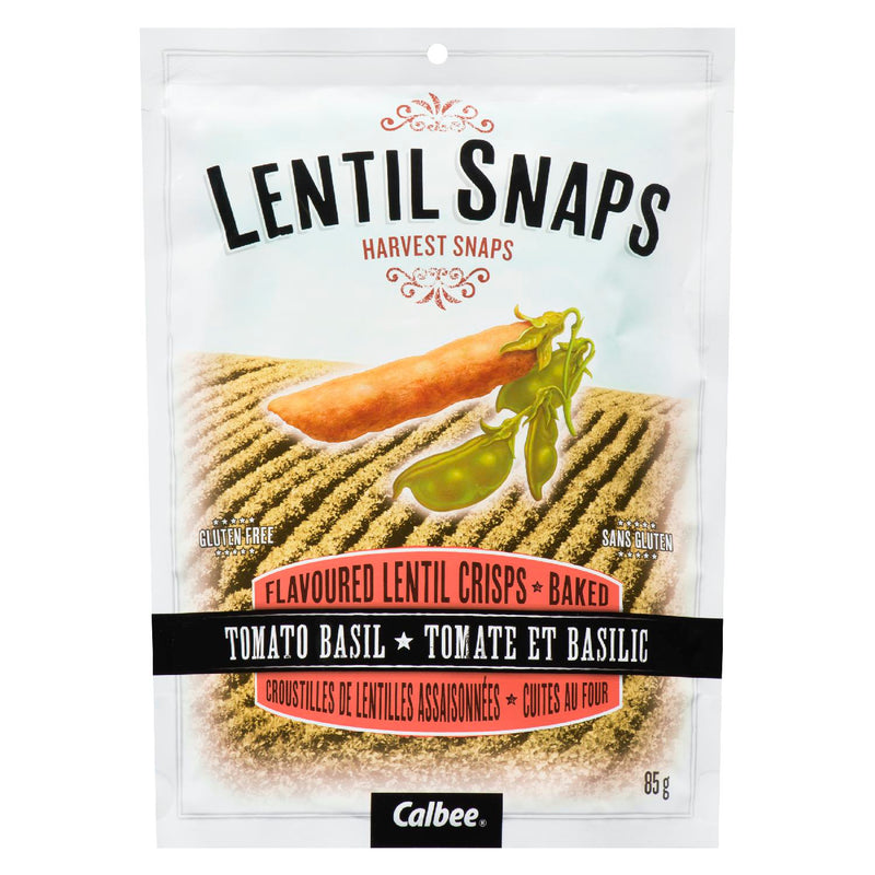 LENTIL SNAPS Tomato Basil Flavoured Baked Lentil Crisps 85g