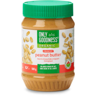 Only Goodness Organic Crunchy Peanut Butter, 500 g