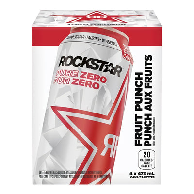 Rockstar Pure Zero Fruit Punch, 473 mL, 4 ct