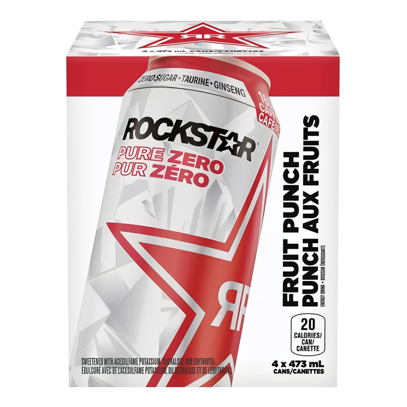 Rockstar Pure Zero Fruit Punch, 473 mL, 4 ct