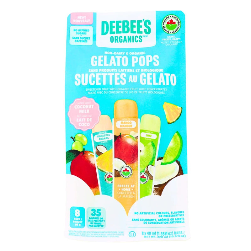Deebee’s Organics Non Dairy Assorted Gelato Pops, 40 ml, 8 ct
