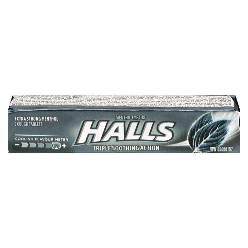HALLS Extra Strong Menthol Cough Drops 9 Tablets