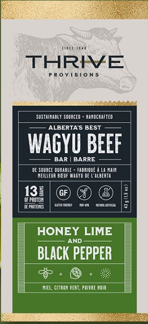 Thrive Honey Lime And Black Pepper Wagyu Beef Bar, 43 g, 1.5 oz
