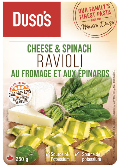 DUSO'S Cheese & Spinach Ravioli 250g