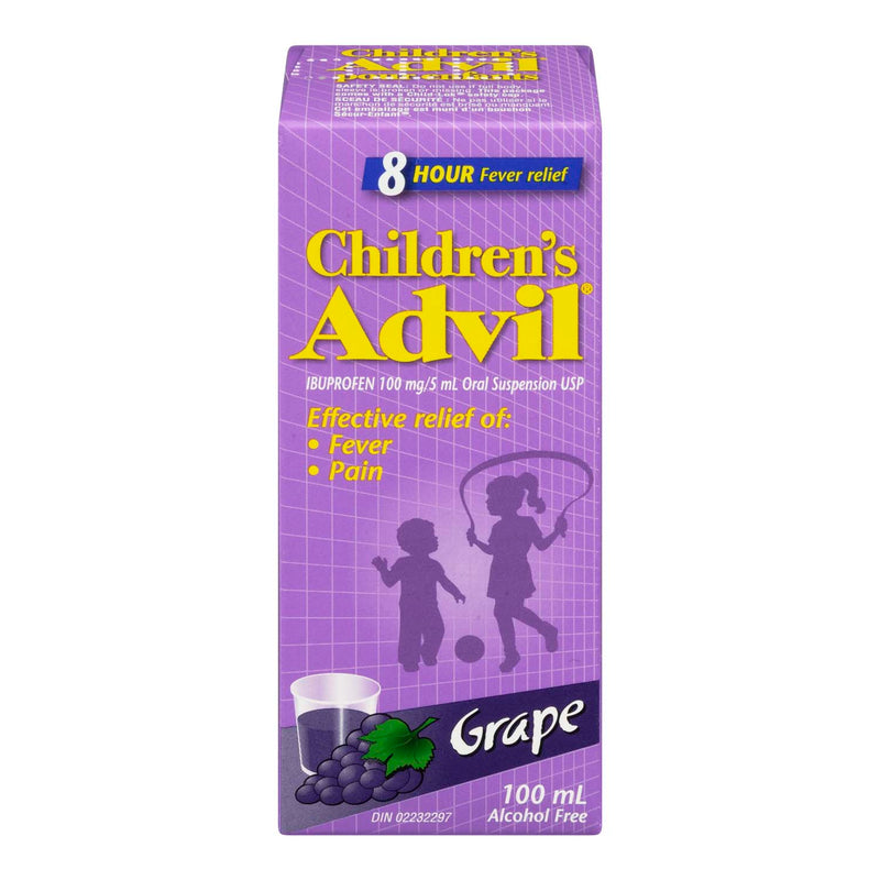 Children's Advil Grape Ibuprofen Oral Suspension, 100 mL