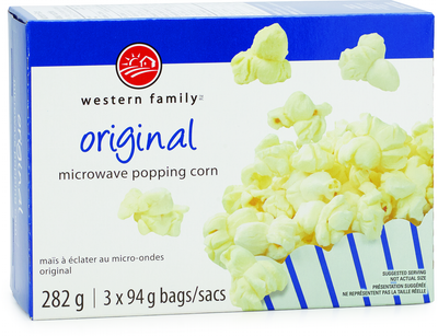 Western Family Original Microwave Popcorn, 94 g, 3 ct
